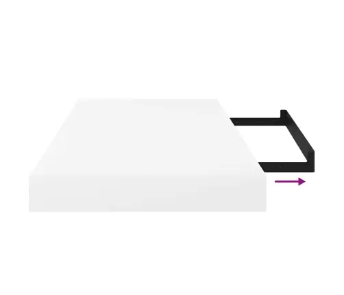 Sienas Plaukts, Spīdīgi Balts, 50X23X3,8 Cm, Mdf Vidaxl