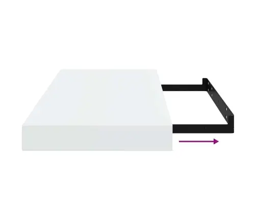 Seinariiulid, 2 Tk, Kõrgläikega, Valge, 50 X 23 X 3,8 Cm Mdf