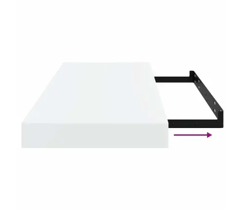 Pakabinamos Lentynos, 2Vnt., Baltos, 60X23,5X3,8cm Mdf