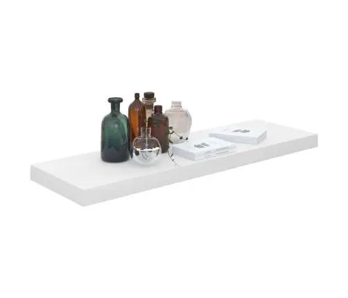 Sienas Plaukts, Spīdīgi Balts, 80X23,5X3,8 Cm, Mdf Vidaxl