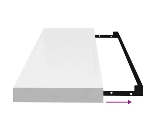 Seinariiul, Kõrgläikega Valge, 80 X 23,5 X 3,8 Cm Mdf