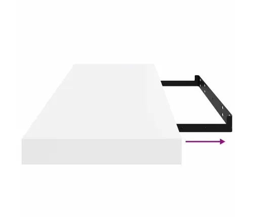 Seinariiulid, 2 Tk, Kõrgläikega Valge, 80 X 23,5 X 3,8 Cm Mdf