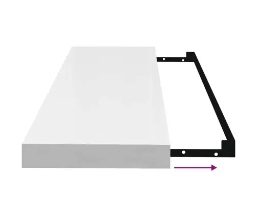 Pakabinamos Lentynos, 4Vnt., Baltos, 80X23,5X3,8cm Mdf