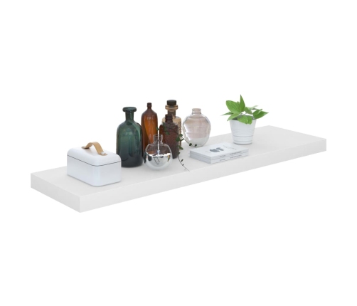 Sienas Plaukts, Spīdīgi Balts, 90X23,5X3,8 Cm, Mdf Vidaxl