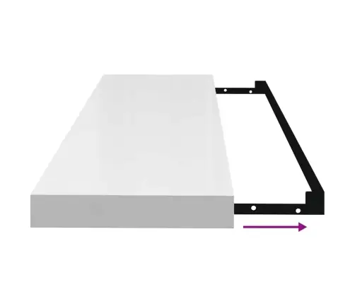 Seinariiulid, 2 Tk, Kõrgläikega, Valge, 90 X 23,5 X 3,8 Cm Mdf