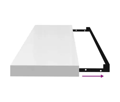 Seinariiulid, 4 Tk, Kõrgläikega, Valge, 90 X 23,5 X 3,8 Cm Mdf