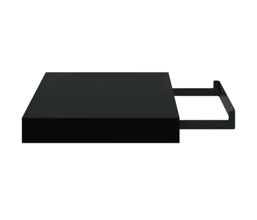 Sienas Plaukti, 2 Gab., Spīdīgi Melni, 23X23,5X3,8 Cm, Mdf Vidaxl