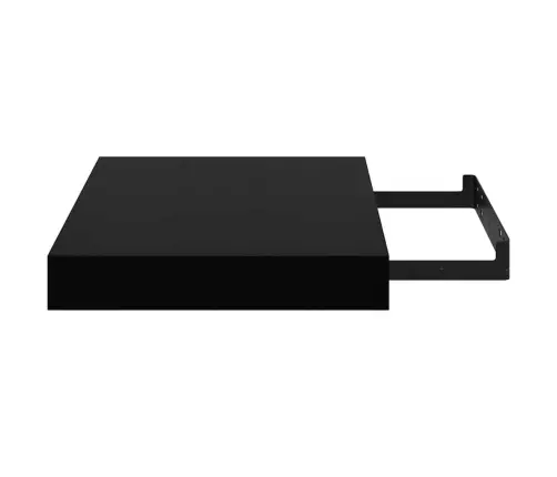 Seinariiulid, 4 Tk, Kõrgläikega Must, 23 X 23,5 X 3,8 Cm Mdf