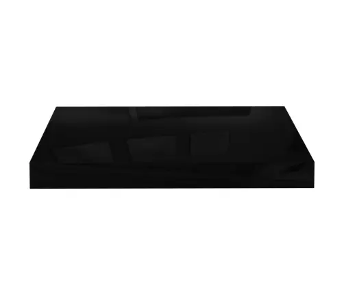 Sienas Plaukti, 4 Gab., Spīdīgi Melni, 40X23X3,8 Cm, Mdf Vidaxl