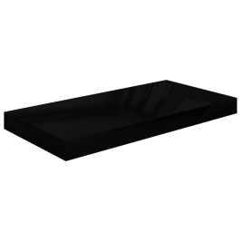Sienas Plaukts, Spīdīgi Melns, 50X23X3,8 Cm, Mdf Vidaxl