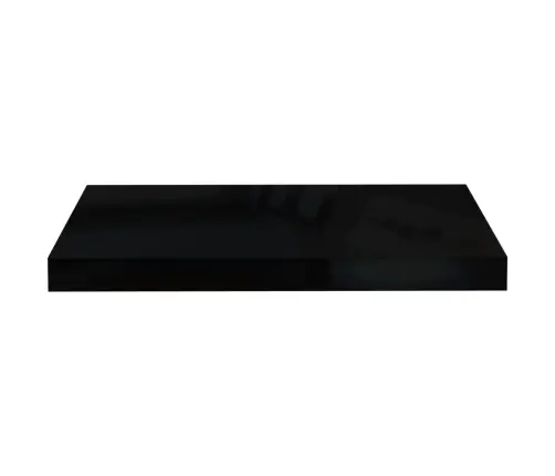 Sienas Plaukti, 4 Gab., Spīdīgi Melni, 50X23X3,8 Cm, Mdf Vidaxl