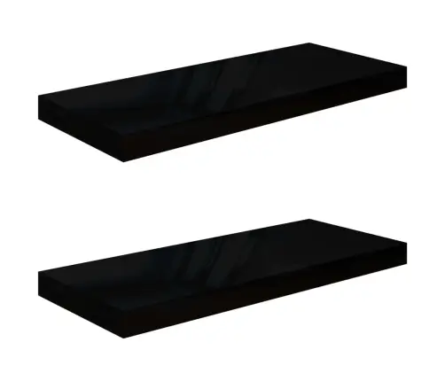 Pakabinamos Lentynos, 2Vnt., Juodos, 60X23,5X3,8cm Mdf Pakabinamos Lentynos, 2Vnt., Juodos, 60X23,5X3,8cm Mdf