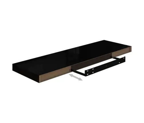 Pakabinamos Lentynos, 4Vnt., Juodos, 80X23,5X3,8cm Mdf