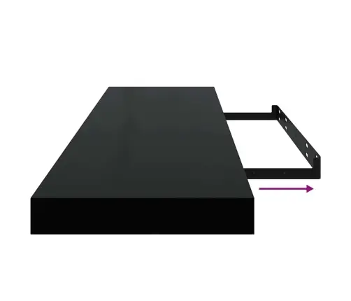 Seinariiulid, 2 Tk, Kõrgläikega, Must, 90 X 23,5 X 3,8 Cm Mdf