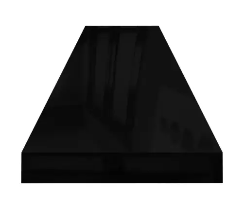 Sienas Plaukti, 2 Gab., Spīdīgi Melni, 120X23,5X3,8 Cm, Mdf Vidaxl