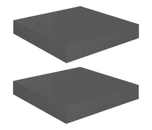 Seinariiulid, 2 Tk, Kõrgläikega, Hall, 23 X 23,5 X 3,8 Cm Mdf