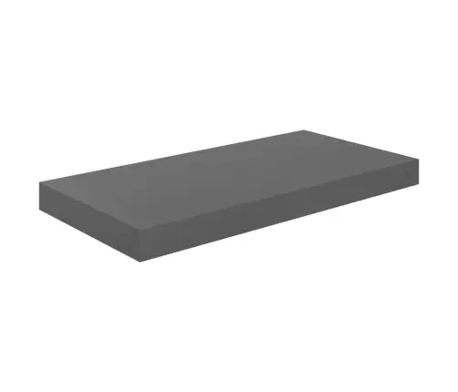 Sienas Plaukti, 2 Gab., Spīdīgi Pelēki, 50X23X3,8 Cm, Mdf Vidaxl