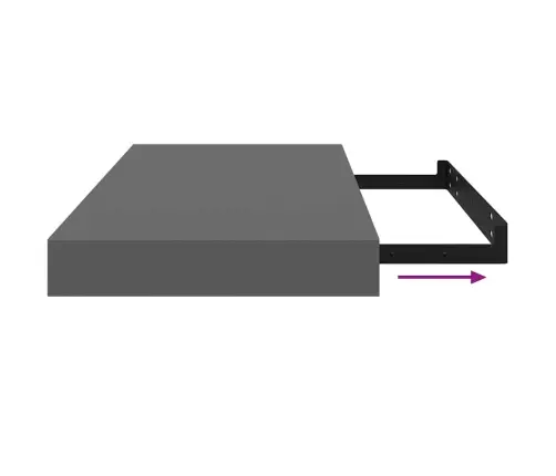 Seinariiulid, 4 Tk, Kõrgläikega, Hall, 50 X 23 X 3,8 Cm Mdf