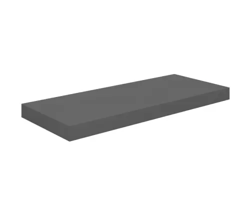 Sienas Plaukti, 2 Gab., Spīdīgi Pelēki, 60X23,5X3,8 Cm, Mdf Vidaxl