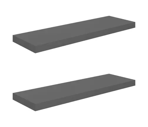 Pakabinamos Lentynos, 2Vnt., Pilkos, 80X23,5X3,8cm Mdf