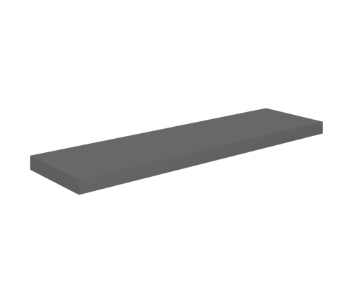 Sienas Plaukts, Spīdīgi Pelēks, 90X23,5X3,8 Cm, Mdf Vidaxl