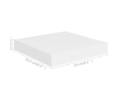 Sienas Plaukti, 2 Gab., Balti, 23X23,5X3,8 Cm, Mdf Vidaxl