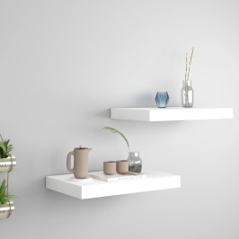Sienas Plaukti, 2 Gab., Balti, 40X23X3,8 Cm, Mdf Vidaxl