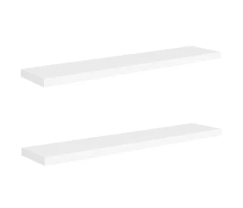 Sienas Plaukti, 2 Gab., Balti, 120X23,5X3,8 Cm, Mdf Vidaxl