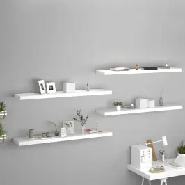 Seinariiulid, 4 Tk, Valge, 120X23,5X3,8 Cm Mdf