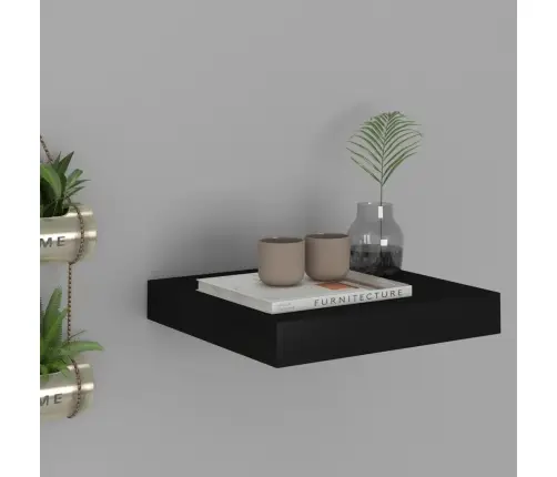 Sienas Plaukts, Melns, 23X23,5X3,8 Cm, Mdf Vidaxl