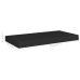 Sienas Plaukti, 2 Gab., Melni, 50X23X3,8 Cm, Mdf Vidaxl