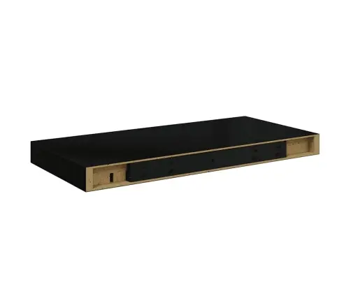 Seinariiulid, 4 Tk, Must, 50 X 23 X 3,8 Cm Mdf