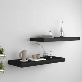 Seinariiulid, 2 Tk, Must, 60 X 23,5 X 3,8 Cm Mdf