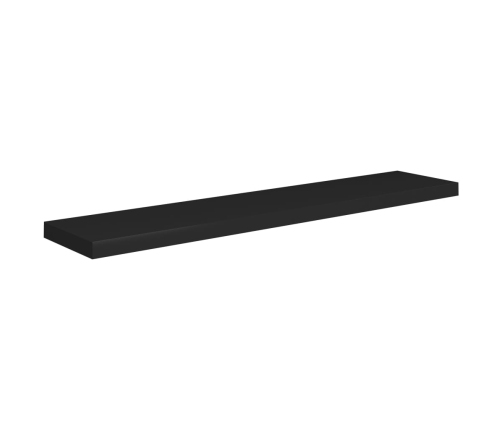 Sienas Plaukti, 4 Gab., Melni, 120X23,5X3,8 Cm, Mdf Vidaxl
