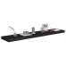Sienas Plaukti, 4 Gab., Melni, 120X23,5X3,8 Cm, Mdf Vidaxl
