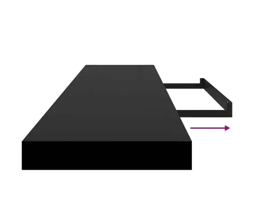 Sienas Plaukti, 4 Gab., Melni, 120X23,5X3,8 Cm, Mdf Vidaxl