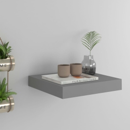 Sienas Plaukts, Pelēks, 23X23,5X3,8 Cm, Mdf Vidaxl