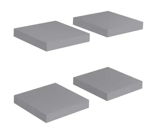 Sienas Plaukti, 4 Gab., Pelēki, 23X23,5X3,8 Cm, Mdf Vidaxl