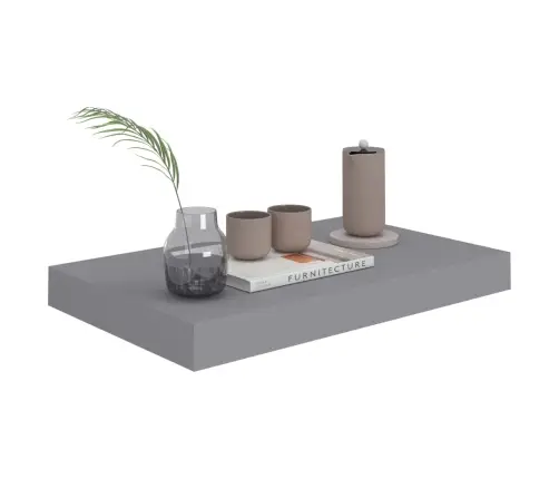 Sienas Plaukts, Pelēks, 40X23X3,8 Cm, Mdf Vidaxl