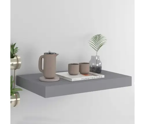 Sienas Plaukts, Pelēks, 40X23X3,8 Cm, Mdf Vidaxl