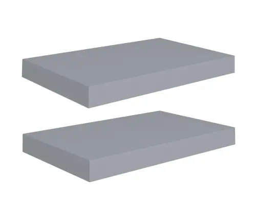Sienas Plaukti, 2 Gab., Pelēki, 40X23X3,8 Cm, Mdf Vidaxl