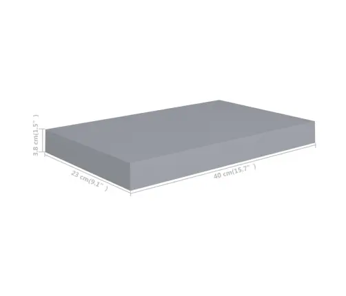 Seinariiulid, 4 Tk, Hall, 40 X 23 X 3,8 Cm Mdf