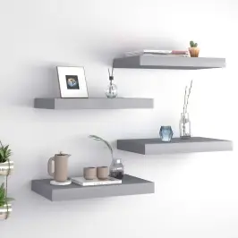 Seinariiulid, 4 Tk, Hall, 40 X 23 X 3,8 Cm Mdf