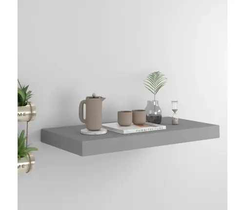 Sienas Plaukts, Pelēks, 50X23X3,8 Cm, Mdf Vidaxl