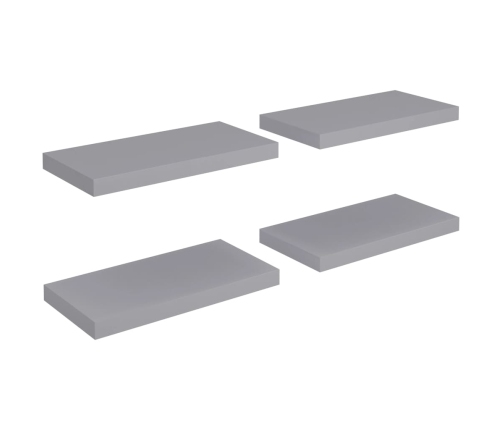 Sienas Plaukti, 4 Gab., Pelēki, 50X23X3,8 Cm, Mdf Vidaxl