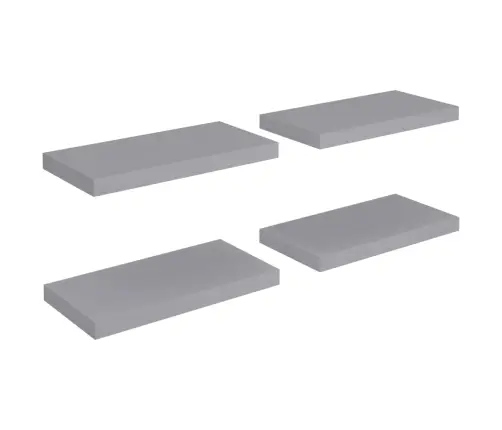 Sienas Plaukti, 4 Gab., Pelēki, 50X23X3,8 Cm, Mdf Vidaxl