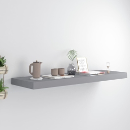 Sienas Plaukts, Pelēks, 80X23,5X3,8 Cm, Mdf Vidaxl