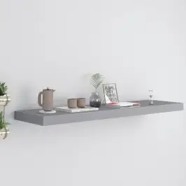 Sienas Plaukts, Pelēks, 90X23,5X3,8 Cm, Mdf Vidaxl