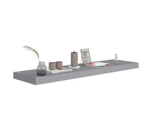 Sienas Plaukti, 2 Gab., Pelēki, 90X23,5X3,8 Cm, Mdf Vidaxl