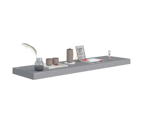 Sienas Plaukti, 4 Gab., Pelēki, 90X23,5X3,8 Cm, Mdf Vidaxl